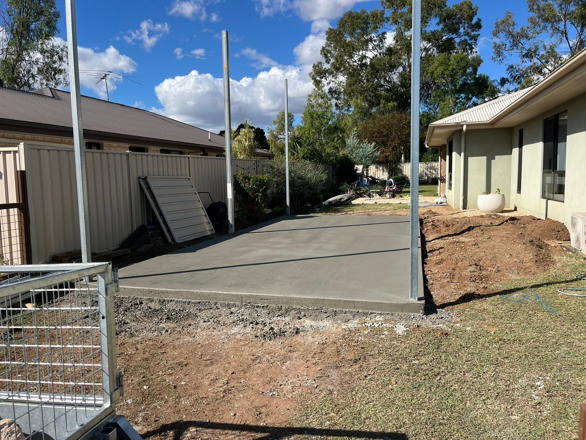 Shed Slab with Cast-In Posts